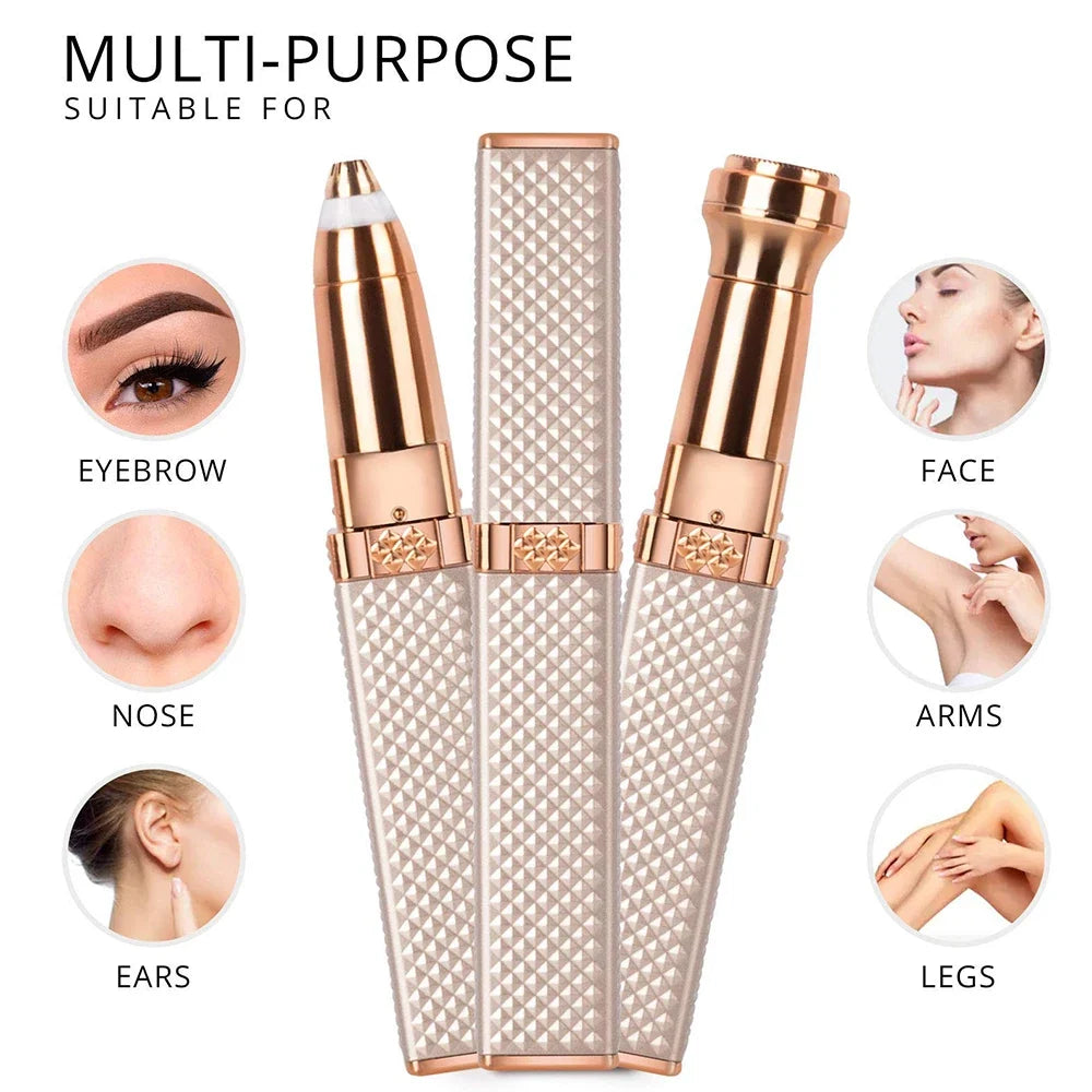 Portable Precision Electric Eyebrow Trimmer with Built-in LED Light