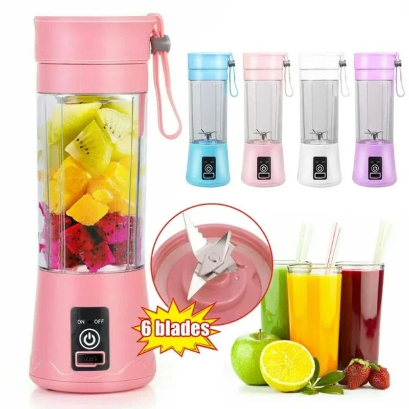 Portable 6-Blade USB Rechargeable Juicer Blender for Smoothies Shakes Baby Food
