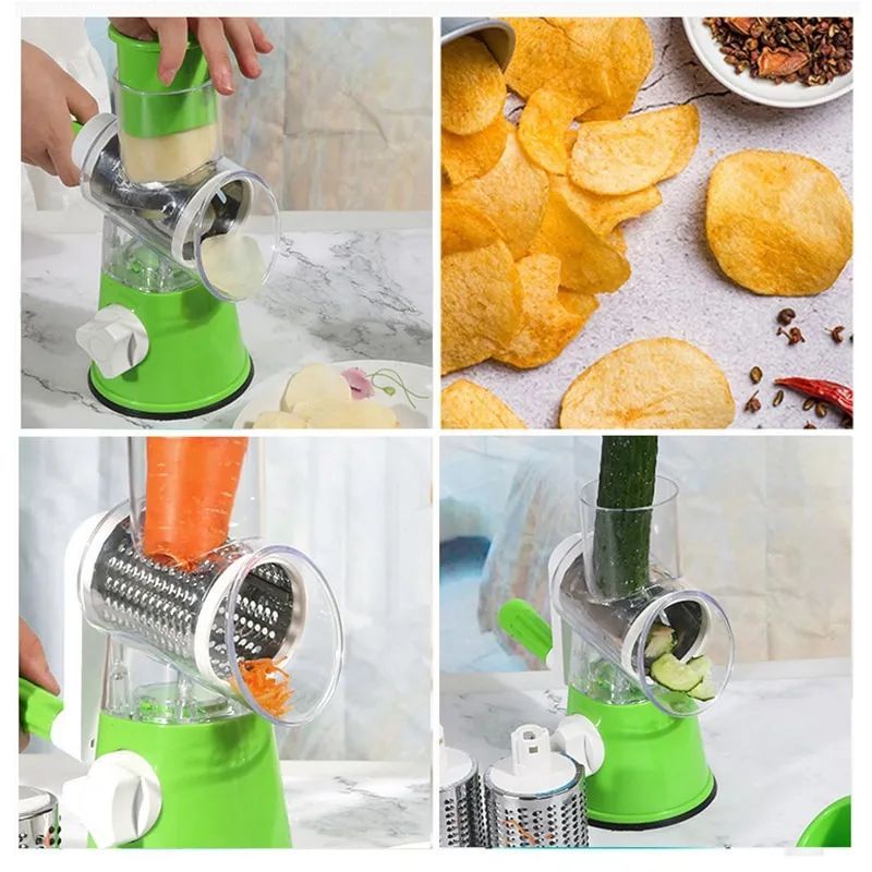 Manual Vegetable Drum cutter Slicer Multifunctional Round Slicer