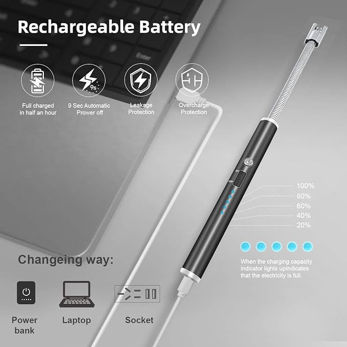 Rechargeable Electric Arc Flexible Lighter – Windproof USB Lighter