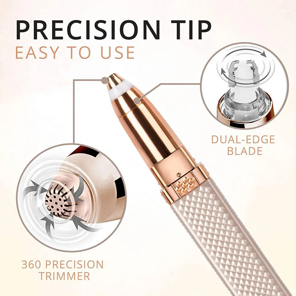Portable Precision Electric Eyebrow Trimmer with Built-in LED Light