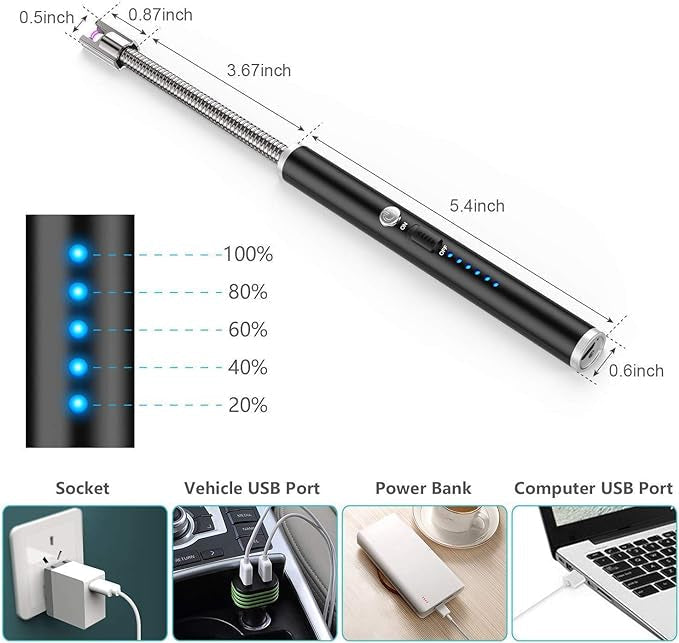 Rechargeable Electric Arc Flexible Lighter – Windproof USB Lighter